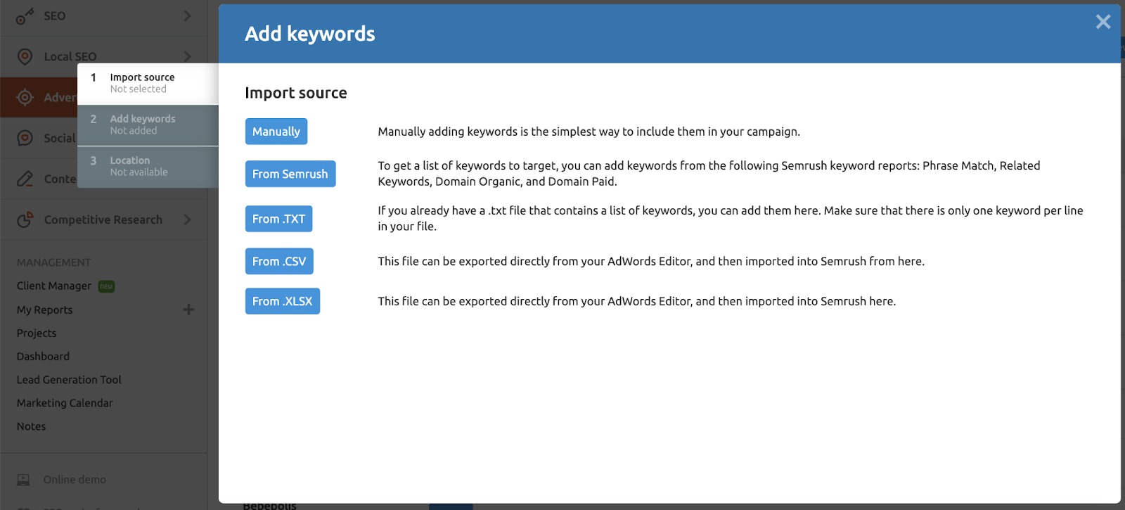 Configuring the PPC Keyword Tool image 2